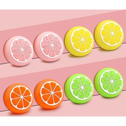 For NS Switch Lite Joy con thumb grip caps soft Controller Cover Joystick rubber Gamepad Button Lemon Cases NS Accessories
