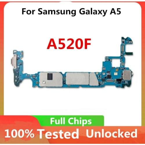 Original Motherboard for Samsung Galaxy A5 A520F Unlocked for Galaxy A5 A520F Mainboard Full Chips 1 SIM / 2SIM EU Version 32gb