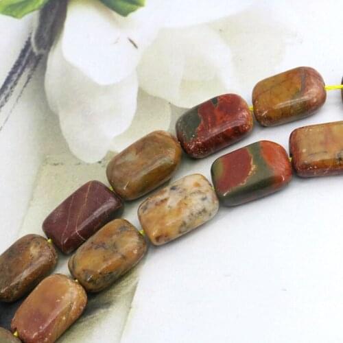 Multicolor picasso rectangle loose beads 10x14mm 15" DIY stone beads suitable female jewelry making wholesale