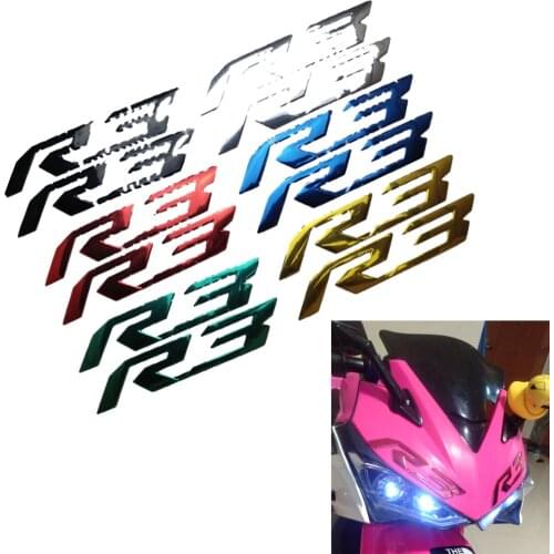 Motorcycle 3D Emblem Badge Decal Tank Wheel R3 Sticker Soft Reflective Decal For Yamaha YZF-R3 YZFR3 YZF R3