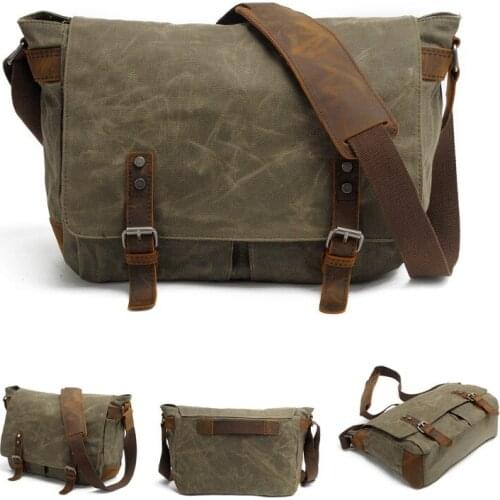 MENS Single-shoulder Bag Casual Canvas Mens Bag Shoulder Bag Retro Canvas Bag Computer Bag