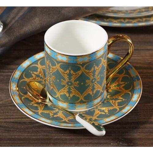 European Ceramic Coffee Mug Set British Bone China Tea Cup And Saucers High Quality Fashion Home Party Teacup 250ML