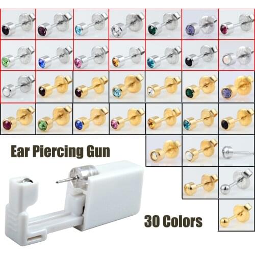 1PC Disposable Sterile Ear Piercing Unit Cartilage Tragus Helix Piercing Gun NO PAIN Piercer Tool Machine Kit Stud DIY Jewelry