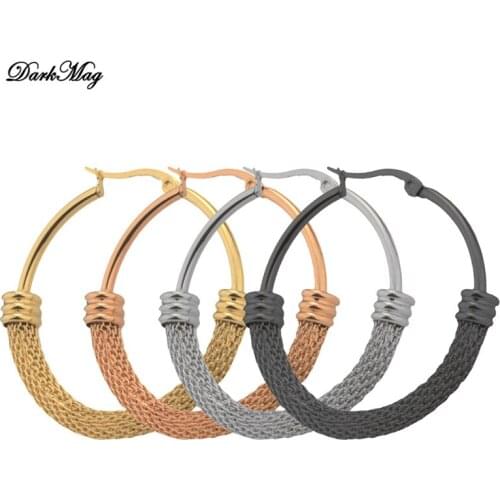 DarkMag 2020 New Design Vintage Hoop Earrings For Women Big Gold Round Earring Brincos Jewelry Female Fashion Statement Gifts