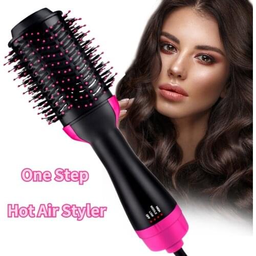 One Step Hot-Air Brushes Hair Dryer Volumizer Salon Negative Ion Generator Hair Straightener Curler Hot Air Paddle Styling Brush
