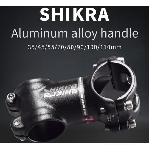 SHIKRA Bike Aluminum Alloy Short Stem 31.8*45/55/65/70/80/90/100/110mm Bicycle Handlebar Stem Mountain Bike Road Bike Stem