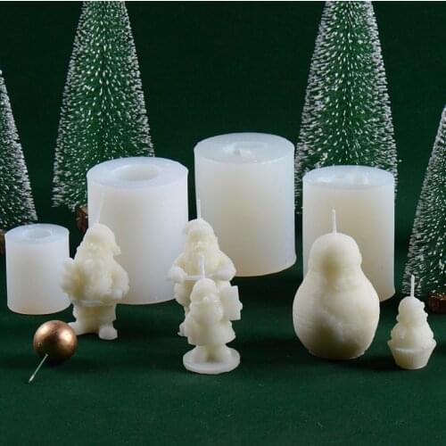 Silicone Mold for Candle Making Tool 3D Santa Claus Scented Candle Mould Christmas Decorations