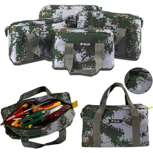Large Capacity Tool Bag Multifunction Waterproof Oxford Canvas Hand Tool Storage Carry Bags Portable Metal Toolkit Organizer