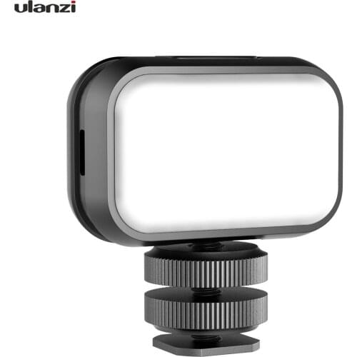 Ulanzi VL28 Mini LED Video Light 5600K Photography Fill Light with Cold Shoe Adapter Diffuser for Smartphone Camera Vlog Live