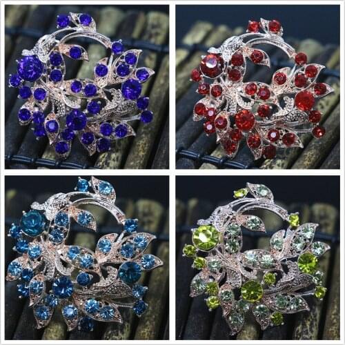 High quality colorful rhinestone new crystal peacock cute brooches for women fashion rose gold-color accessories B1436