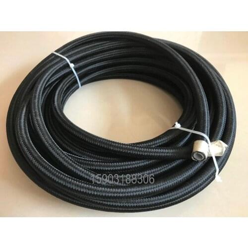 High quality of AN6 PTFE inner tube black nylon overbraided fuel oil lines 20ft