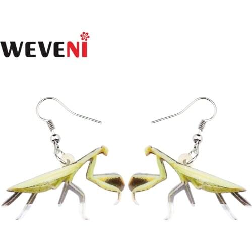 WEVENI Acrylic Anime Mantis Devil Horse Earrings Drop Dangle Trendy Fashion Insect Jewelry For Women Girl Teen Gift Dropship