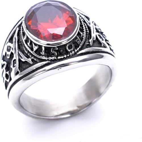 Titanium Steel Jewelry Ring American Soldier Redstone Ring Casting Ring
