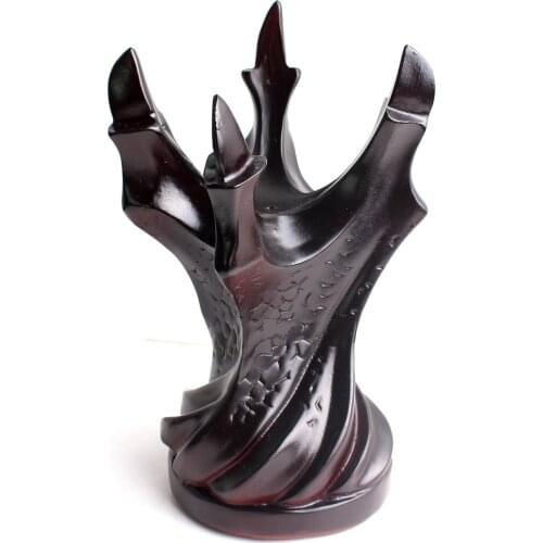 1PC Red Resin Tree Shaped Crystal Ball Pedestal Base Support Carved Sphere Egg Foundation Decoration Gift