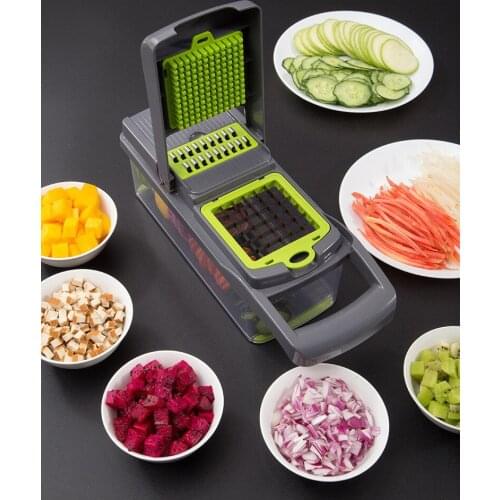 1PC Multi-functional Vegetable Diced Onion Cutter Potato Cutter Chopper Chip Sliced Kitchen Gadgets Accessories Grinder QA 081