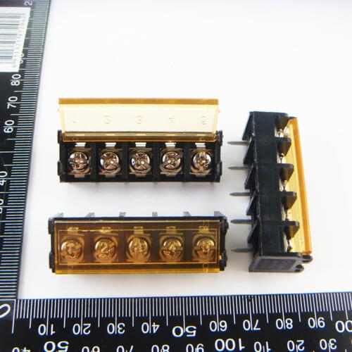 10PCS HB9500-9.5-5P / HB9500 9.5mm 5Pin Barrier Terminal Block Pitch 9.5mm Terminal Block With cover Free Shipping