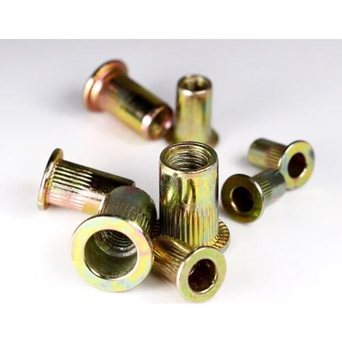 10Pcs M3 M4 M5 M6 M8 M10 M12 Rivet Insert Nutsert Cap Rivet Nut Zinc Plated Carbon Steel Knurled Nuts