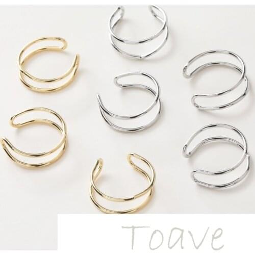 14K gold-plated copper plated real gold hollow smooth ring diy material accessories