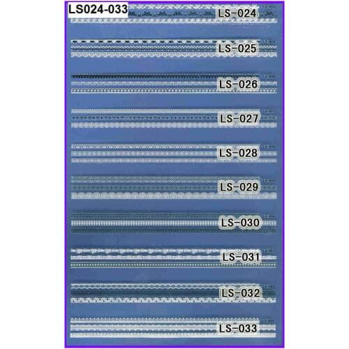 1X LARGE SHEET 3D SELF ADHESIVE FRENCH SMILE BLACK WHITE LACE NAIL ART STICKER LS024-LS033