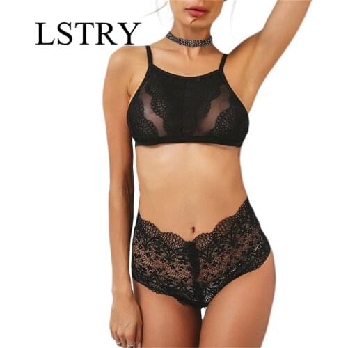2021 High Quality Erotic Lingerie WomenS Sexy Big Yards See-Through Lace Underwear Temptation Three Point Suits Sexy Lingerie