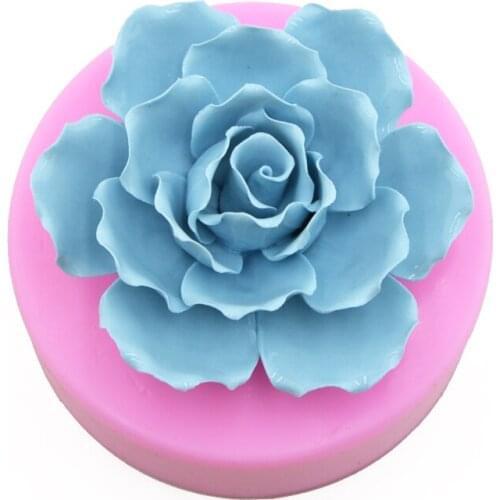 3D Liquid Silicone Large Peony Fondant Cake Mould Rose Handmade Soap Silicone Mould