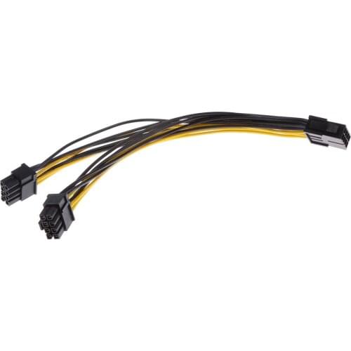 8Pin to 2x8 Pin (6+2) PCI Express Adapter Graphics Splitter Extension Cable