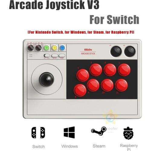 8BitDo Arcade Stick V3 Wireless Wired Bluetooth Joystick with 2.4G Receiver for Window Switch with Mapping Create Macros Button