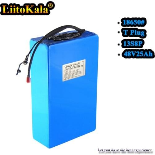 E-biek 48V 25ah 48V battery 18650 13S8P Lithium Battery Pack 1000W electric bicycle battery Built in 50A BMS Input voltage 54.6V