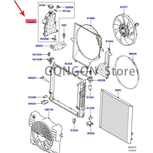 CAR water tank kettle 2010-2012lan dro ve rra nge rover radiator overflow water tank assembly water tank kettle expansion kettle