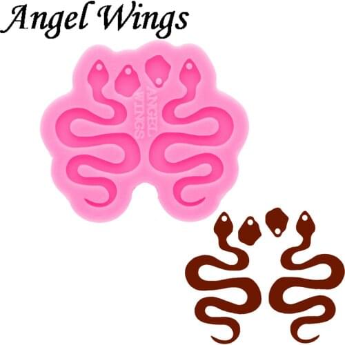 Shiny Resin Snake Earring Mould, Silicone Keychain Molds, Epoxy Mold DIY Jewelry, Not sticky DY0717