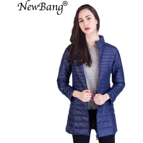 NewBang Brand Womens Down Jackets Female Long Ultra Light Down Jacket Women Feather Winter Thin Warm Windbreaker Coats