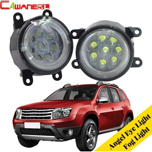 Cawanerl Car Styling LED Lamp Fog Light Angel Eye DRL Daytime Running Light For Renault Duster Closed Off-Road Vehicle 2012-2015