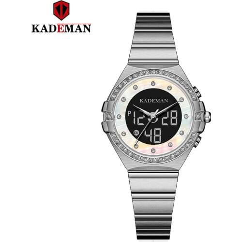 KADEMAN Casual Ladies Watches Luxury Design LCD Quartz Wristwatch TOP Brand Fashion Girls Business Women Clock relogios feminino