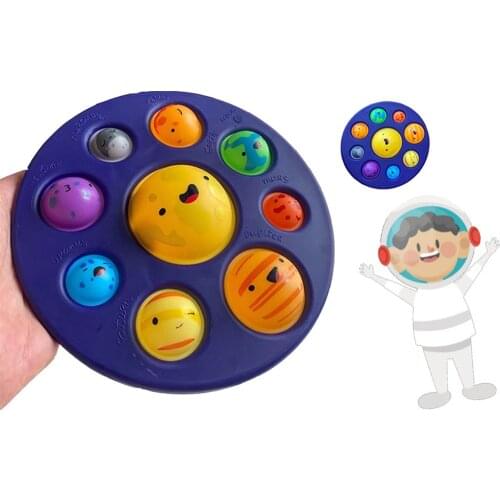 Children Antistress Fidget Toys Mini Simple Dimple Sensory Toys Simulation Planet Kawaii Color Squeeze Relief Stress Kids Toys