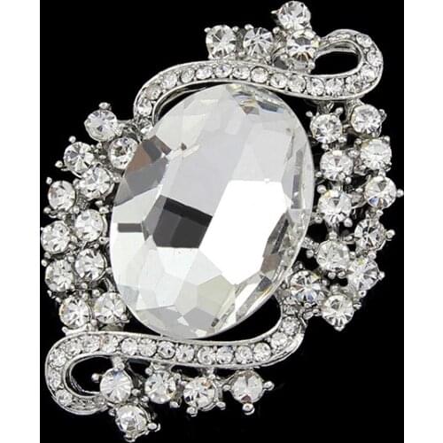 DHL Free Shipping High Quality Big Glass Crystals Women Wedding Brooch Cheap Wholesale