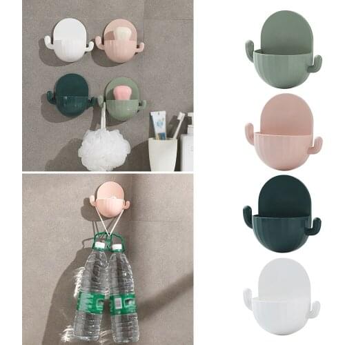 Home Wall Self-adhesive Storage Rack Holder for Kitchen Bathroom Toothbrush Storage Wall-mounted Holder Bottom Hole Design Rack