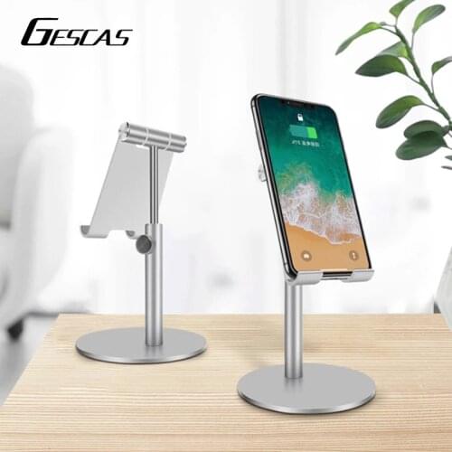 GESCAS Desktop Mobile Phone Holder Stand For IOS Phone Universal Adjustable Aluminium Alloy Table Holder Stand Accessories