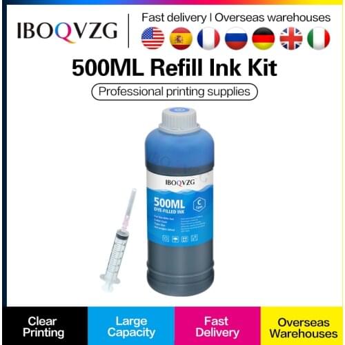 IBOQVZG PGI-470 470 Refillable Ink Cartridge For Canon PIXMA MG6840 MG5740 TS5040 TS6040 Printer Dye Ink 500ml Bottle Ink