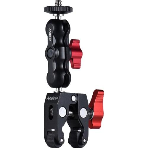 Multi-function Ball Head Clamp Ball Mount Clamp Magic Arm Super Clamp w/ 1/4"-20 Thread for GPS Phone Monitor/LED Light