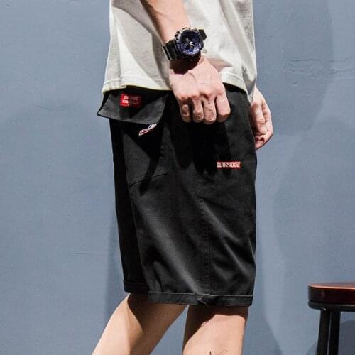 Outdoor 2019 Summer loose hip hop trekking climbing travel camping cargo cotton overalls elastic waist teenagers shorts men