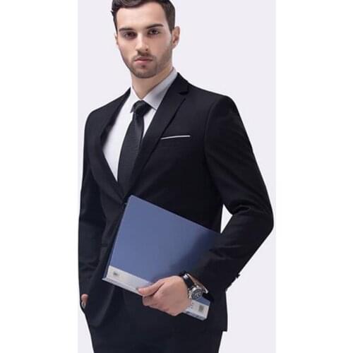 Men Cheap Slim Fit Business Leisure Formal Two-Piece Suit for Groom Wedding 2020 Long Sleeve Solid Tops Suit 2Pcs