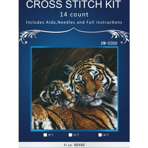 Tigers,Counted Cross Stitch 1 4thCT Cross Stitch Sets Wholesale cartoon Cross-stitch Kits Embroidery Needlework