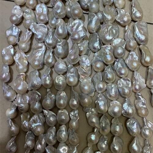 Factory Price Big Size baroque pearl strand 15-16mm natural freshwater pearl strand for jewelry making