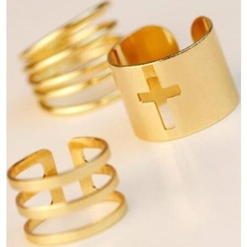 New! 3Pcs/Set Fashion Top Of Finger Over The Midi Tip Finger Above The Knuckle Open Ring