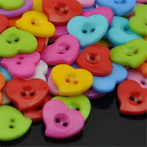 100pcs 14mm the Plastic Heart Button/Sewing lots Mix PH66