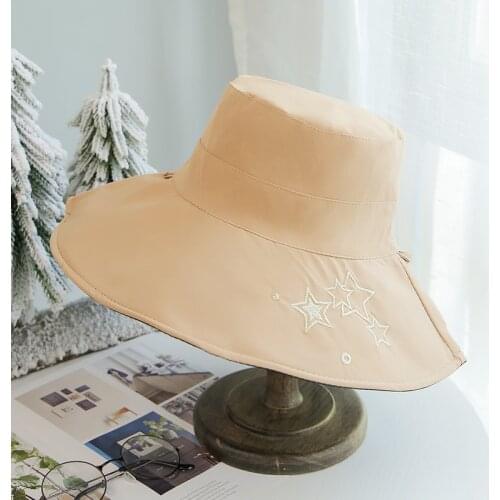 Wide Brim Double Side Wear Beach Sun Hat Cap Bucket Hat Fisherman Hat Summer Travel Bucket Hat Embroidery Outdoor Cap Visor Hat