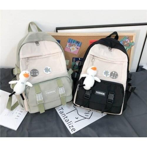 Japanese Fashion Mens Backpack New Trendy All-match Student Schoolbag Large Capacity Light Travel Backpacks