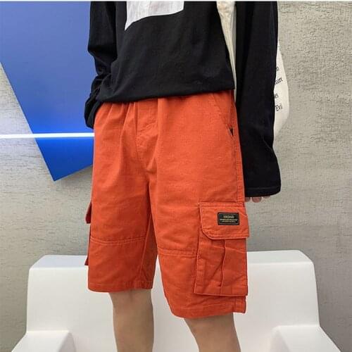 Summer Cargo Short Pants Men Oversize Hip Hop Casual Shorts Man Cotton Straight Loose Male Clothing 2021 Fashion