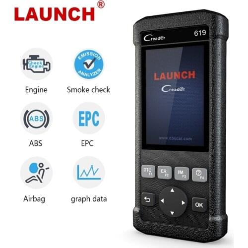 Launch CR619 OBD2 Scanner 3 System ABS SRS Engine Diagnosis Support 12 languages ODB OBDII Car Diagnostic Tools
