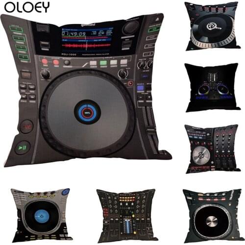 Unique DJ MUSIC Polyester Cushion Cover Home Bedroom Hotel Bed Car Seat Decorative Pillow Case Soft and Comfortable 45x45cm